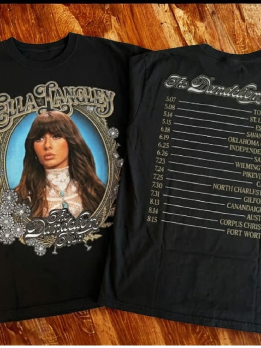 Hella Pangley Black Graphic Band Tee with Portrait